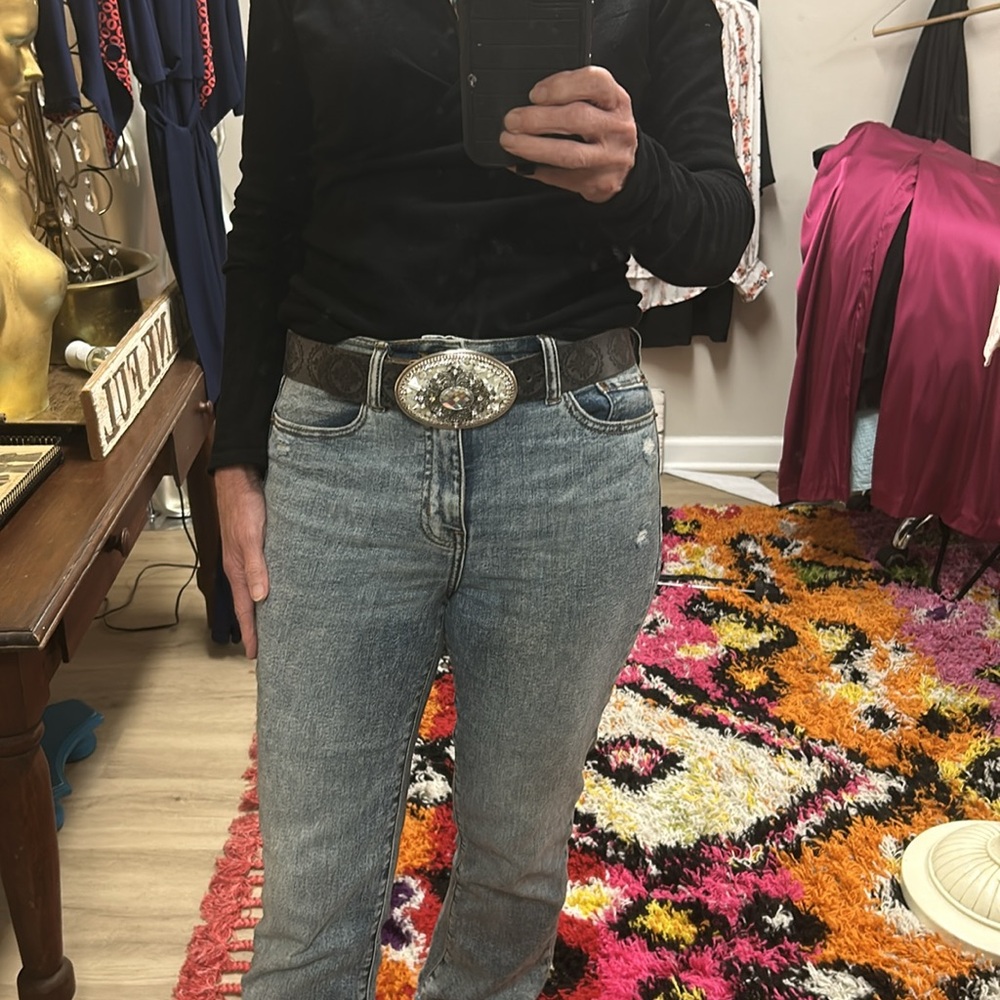 Vintage Stone and crystal belt buckle - Picture 13 of 14